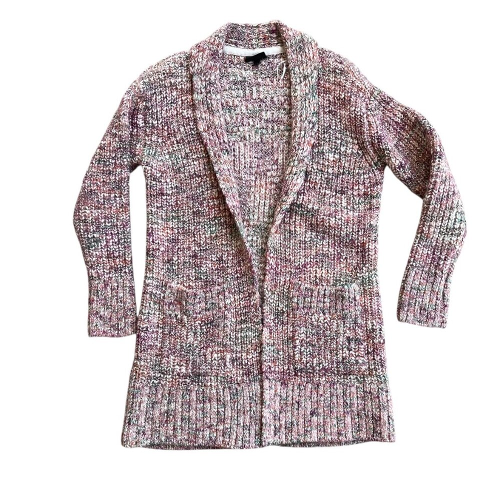 Shyanne Wool Blend Open Front Cardigan Sweater Multicolor Knit L Boho